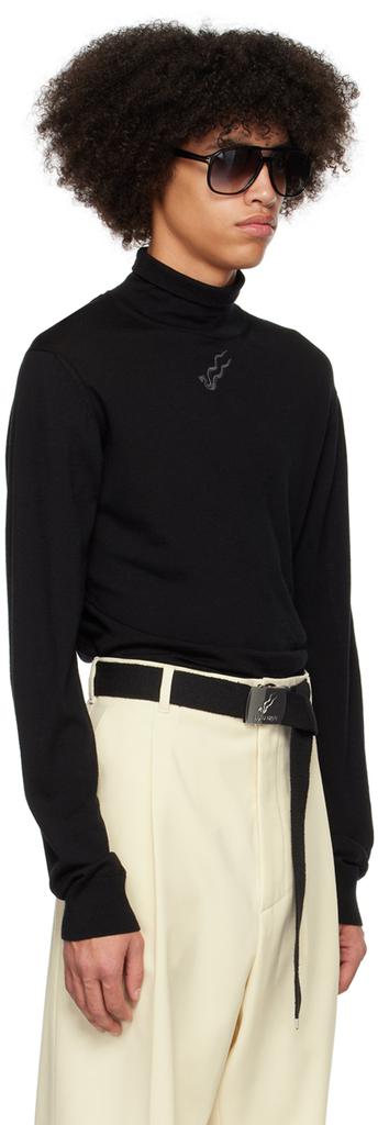 LU'U DAN SSENSE Exclusive Black Embroidered Turtleneck
