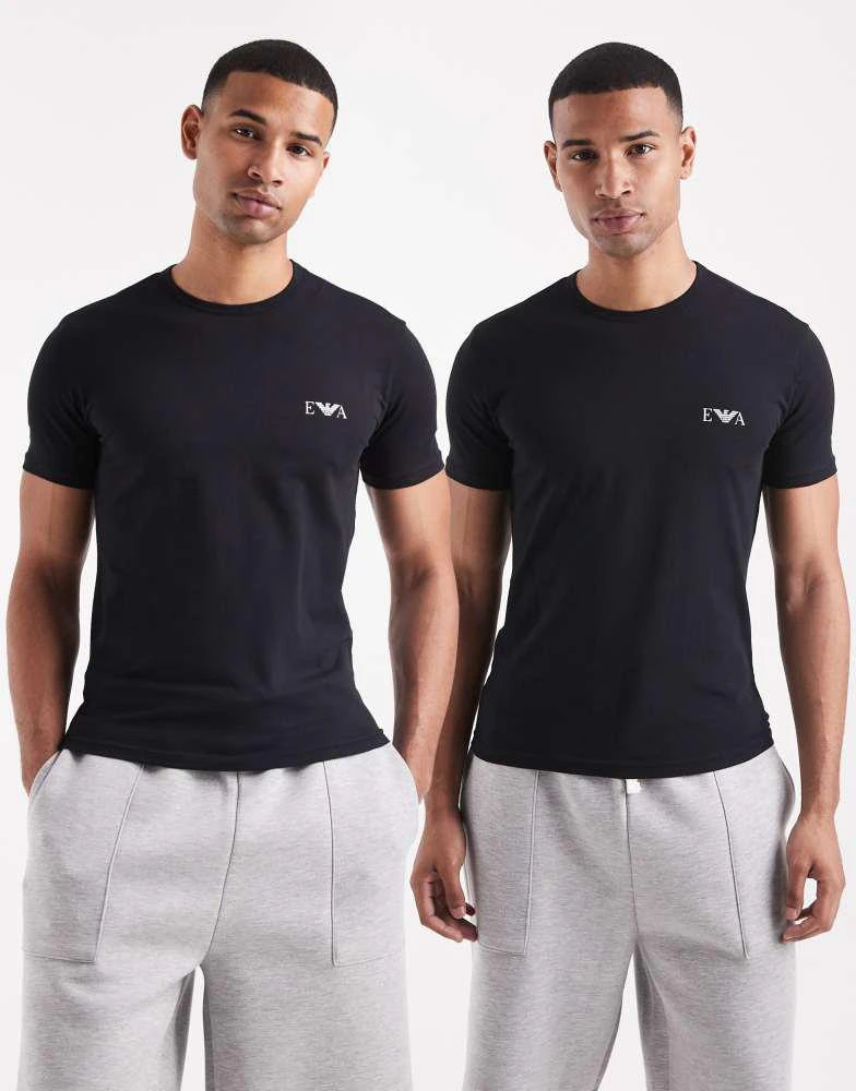 Emporio Armani Emporio Armani 2-pack short sleeve lounge t-shirts in black