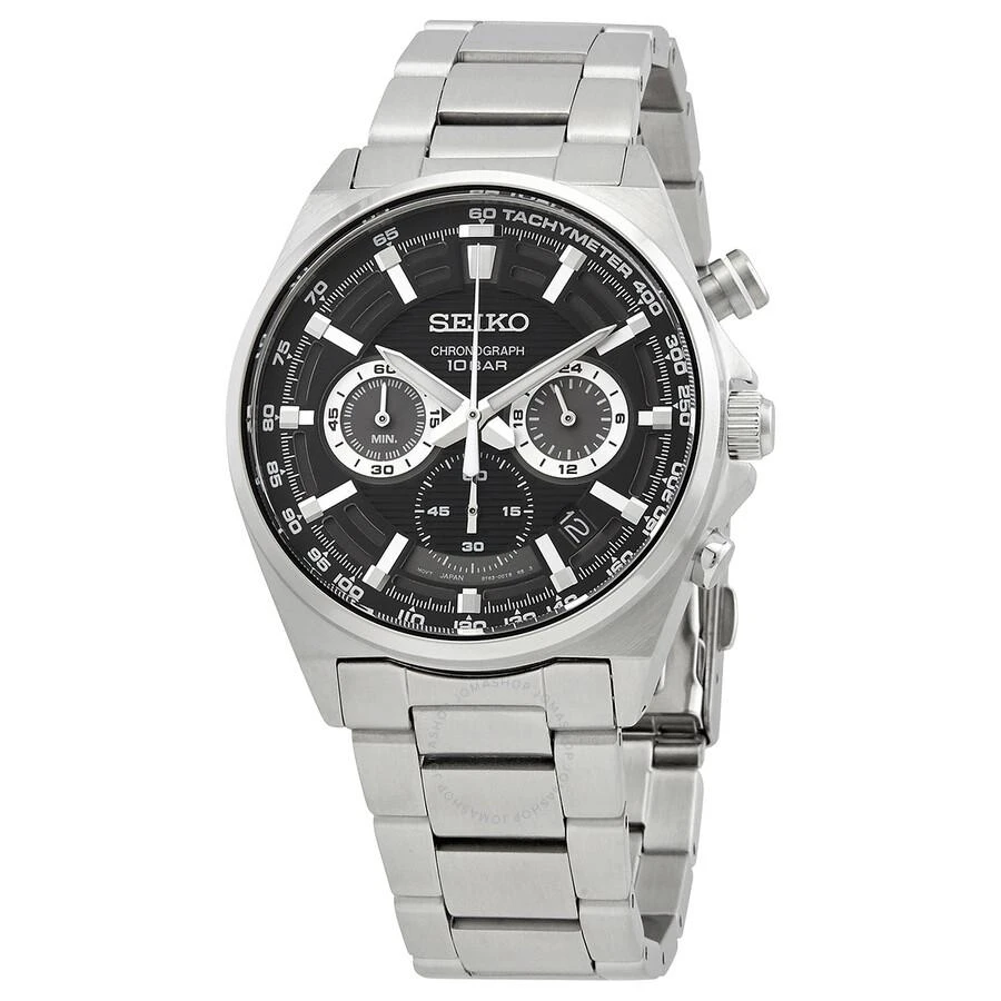 Seiko Essentials Chronograph Quartz Black Dial Men's Watch SSB397P1 1