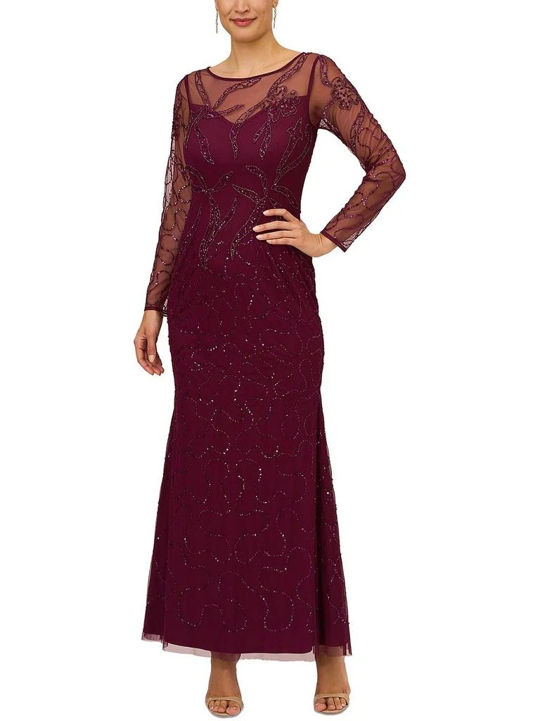 Papell Studio by Adrianna Papell Womens Beaded Shear Evening Dress 1