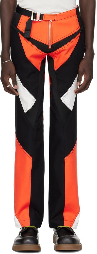 Dion Lee Black 
Red Moto Panel Trousers