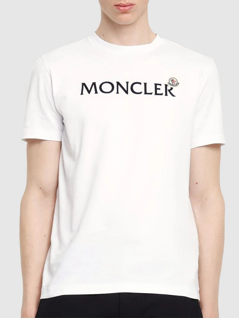 Moncler Flocked Logo Cotton T-shirt 2
