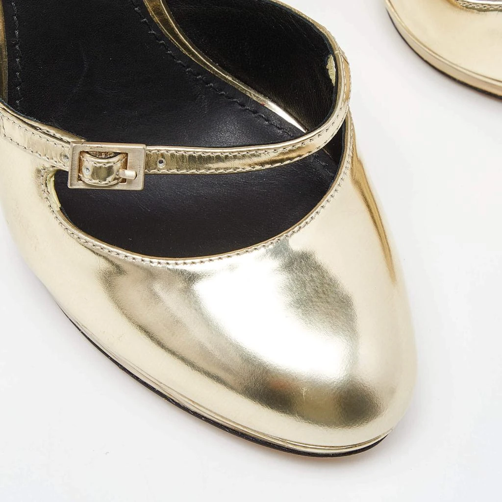 Brian Atwood Brian Atwood Gold Laminated Leather Slingback Pumps Size 37 7