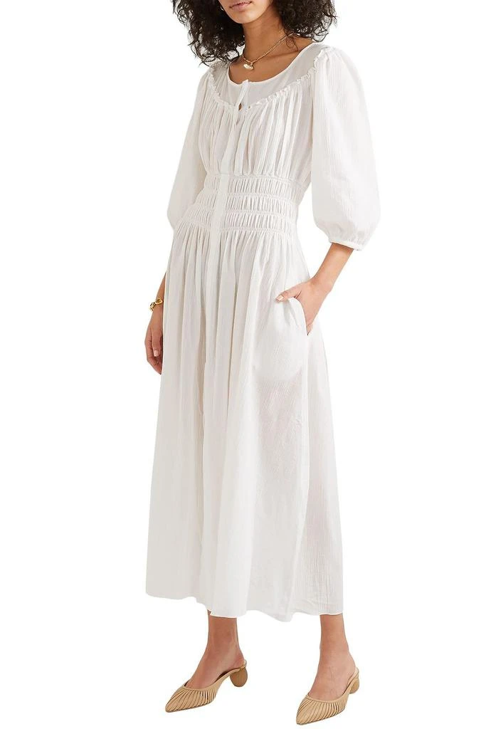 Three Graces London Arabella shirred cotton-gauze midi dress 3