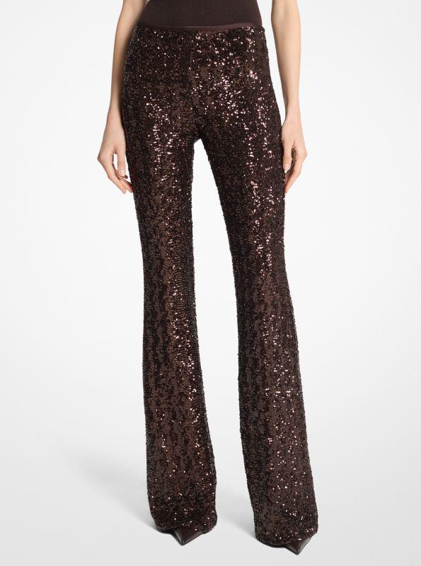 Michael Kors Sequined Stretch Flared Pants