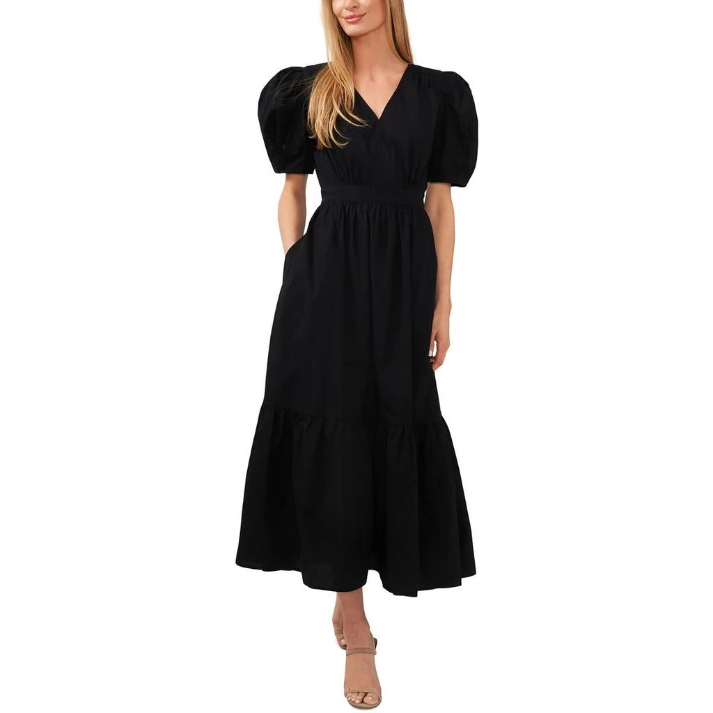 CeCe Womens Puff Sleeve Long Maxi Dress 1