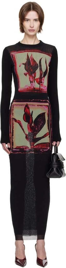 Jean Paul Gaultier Black Flowers Cadres Maxi Dress 1