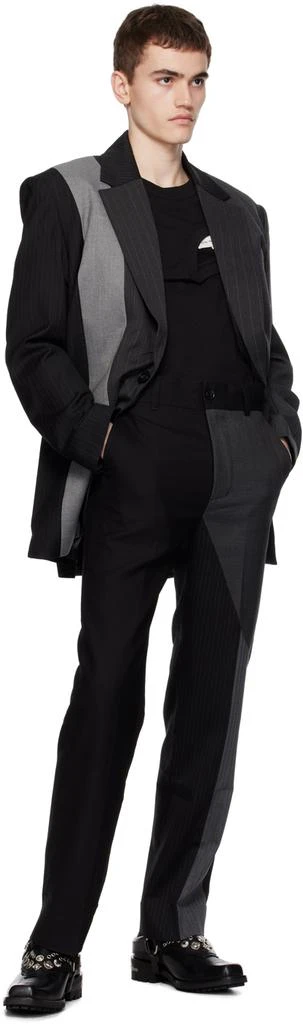Feng Chen Wang Black & Gray Multi Paneled Blazer 4