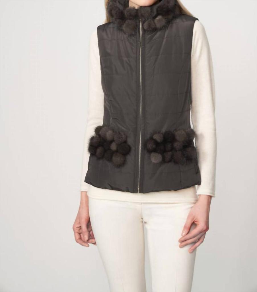DiOMi Diomi - Poly With Mink Collar Vest
