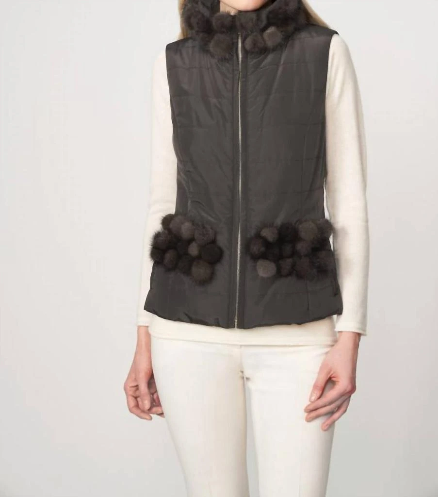 DiOMi Diomi - Poly With Mink Collar Vest 1