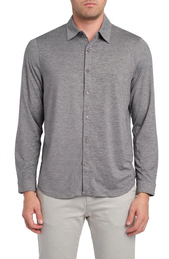 Zachary Prell Bill Stretch Knit Button-Up Shirt 1