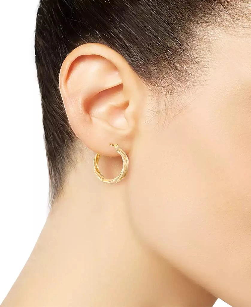 Macy's Rope Textured Hoop Earrings in 10k Yellow Gold 2