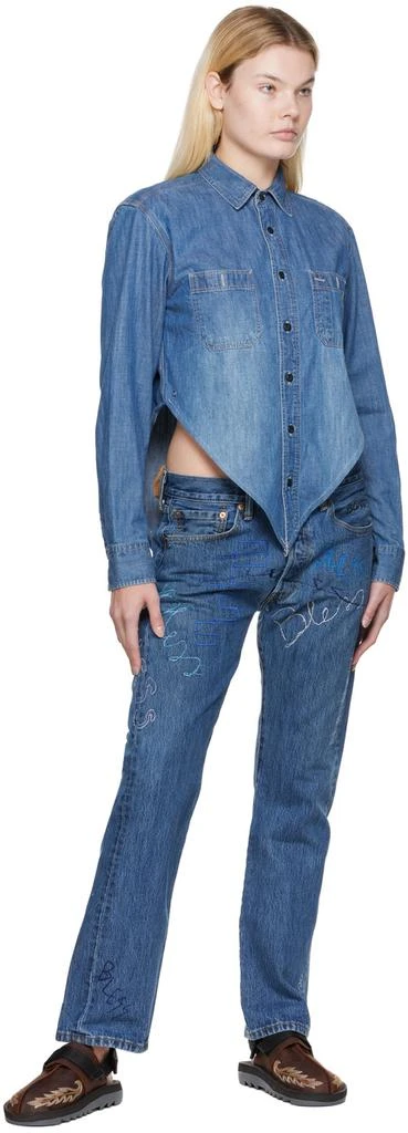 Bless Blue Embroidered Jeans 4