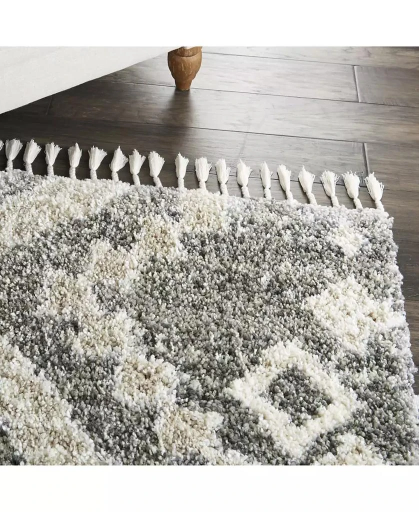 Nourison Oslo Shag OSL02 Gray and Ivory 4' x 6' Area Rug 3