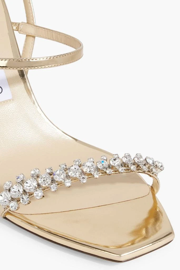 Jimmy Choo Meira 85 crystal-embellished mirrored-leather slingback sandals 4