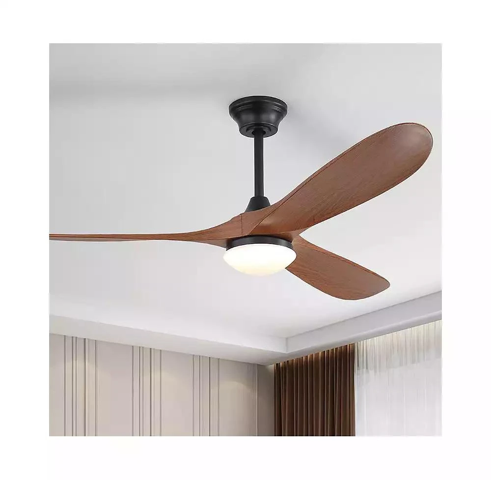 Sofucor 60-inch Modern Black 3-blade Ceiling Fan Light With Remote Control Supports Mobile Phone Connection And Voice Function