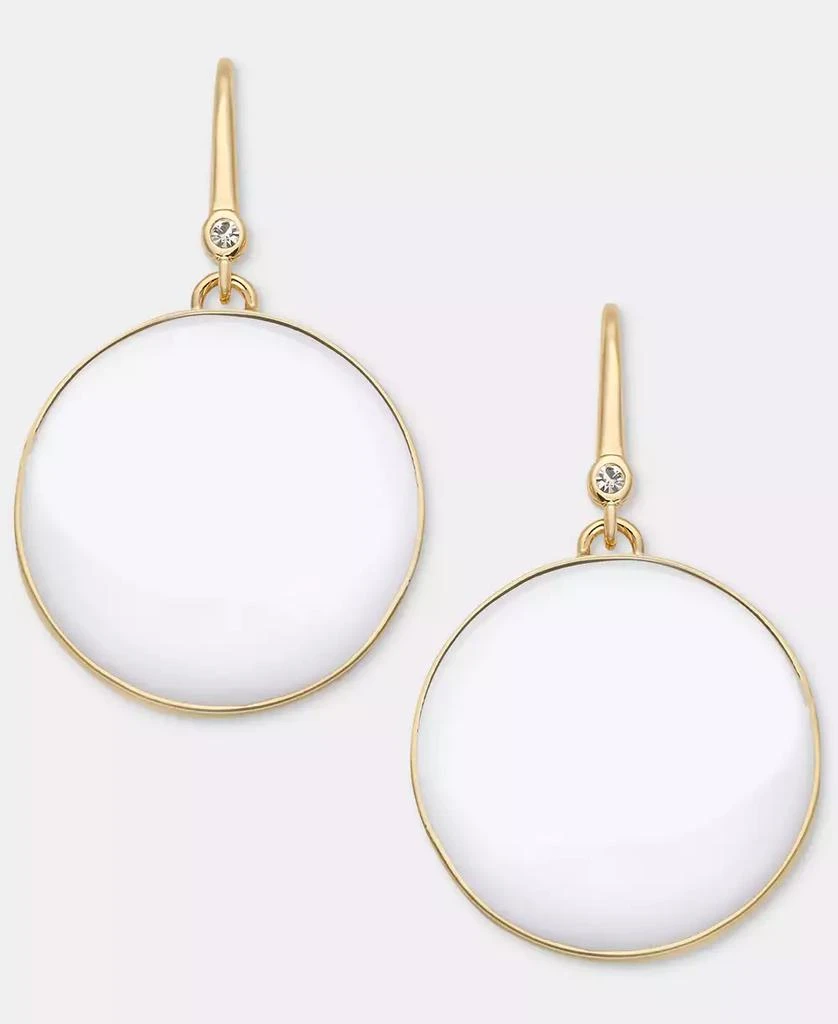 DKNY White Large Drama Inlay Drop Earrings