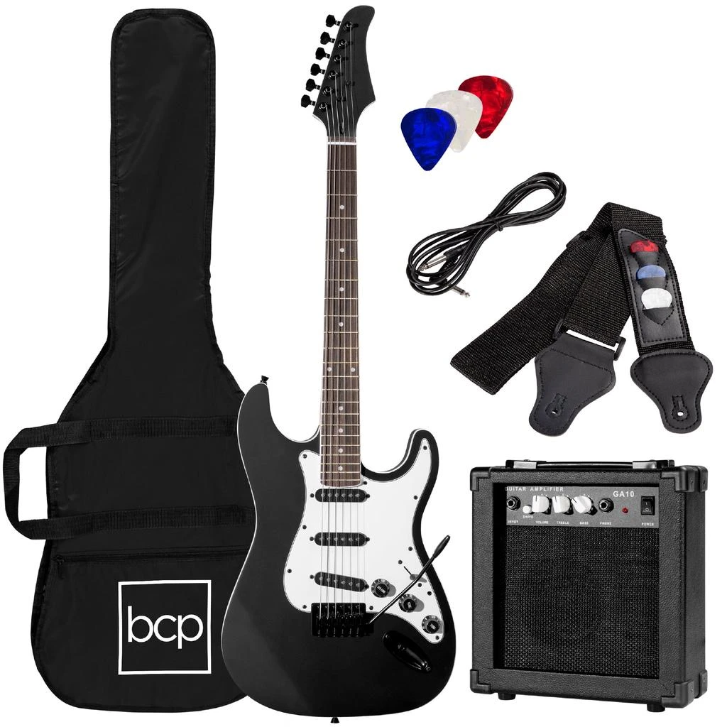 Best Choice Products 39in Full Size Beginner Electric Guitar Kit with Case, Strap, Amp, Whammy Bar 11