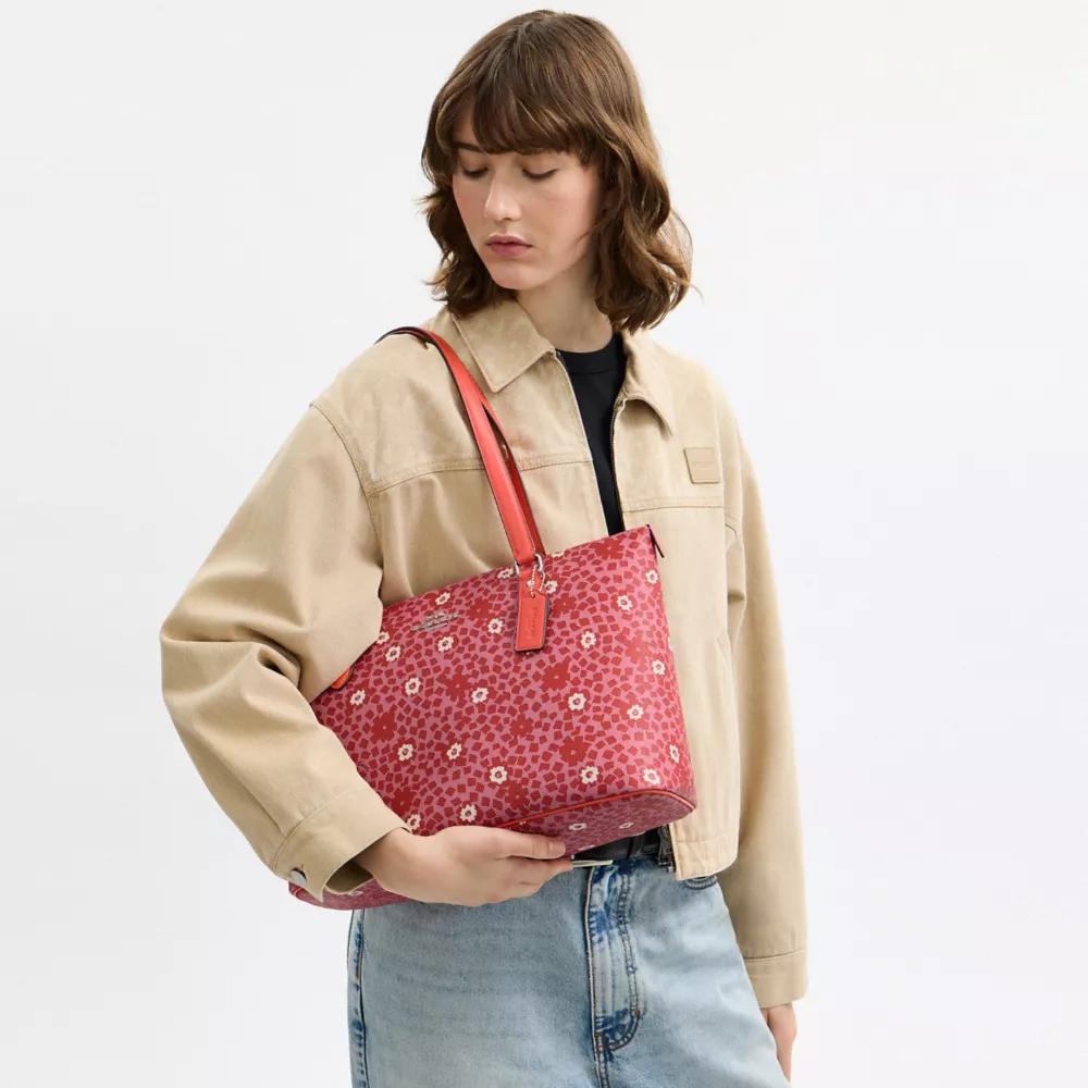 Coach Gallery Tote Bag With Floral Print