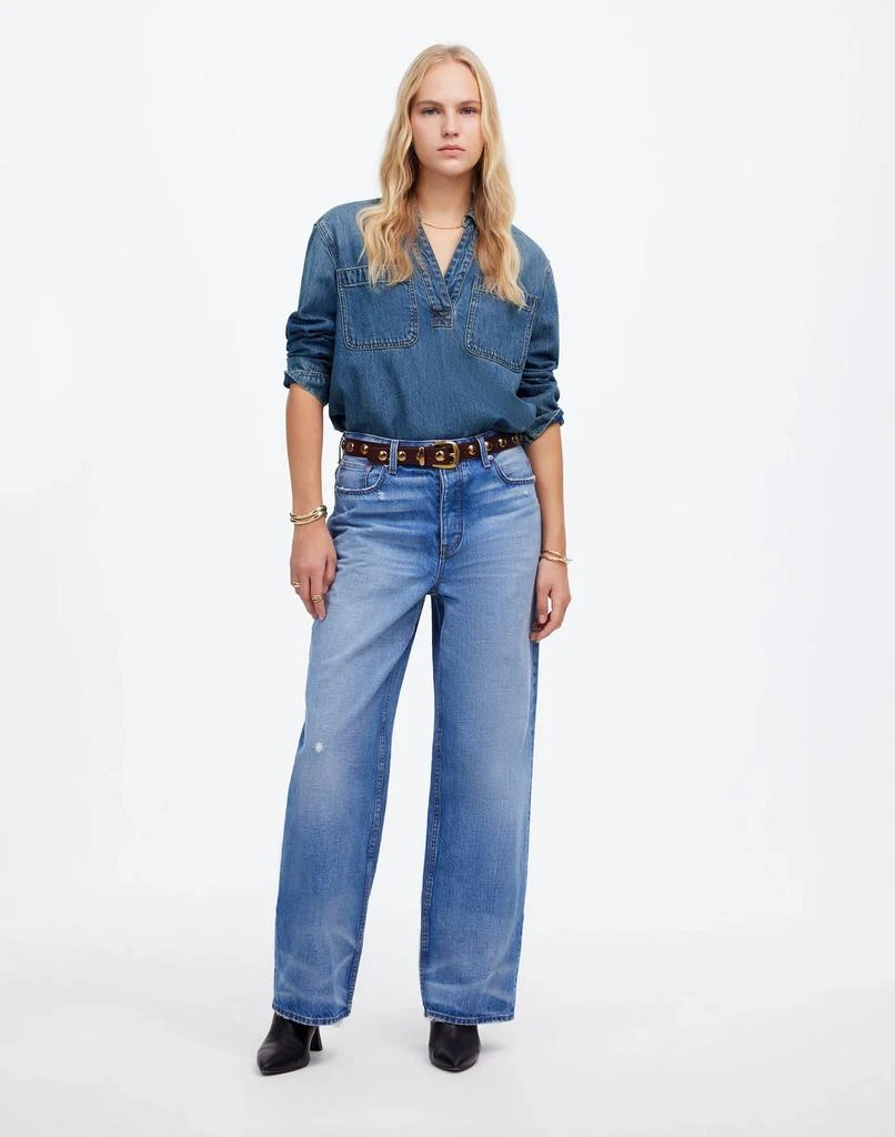 Madewell Denim Popover Tunic Shirt in Ector Wash 1
