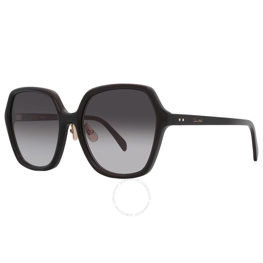 Celine Smoke Gradient Geometric Ladies Sunglasses CL40230F 01B 58