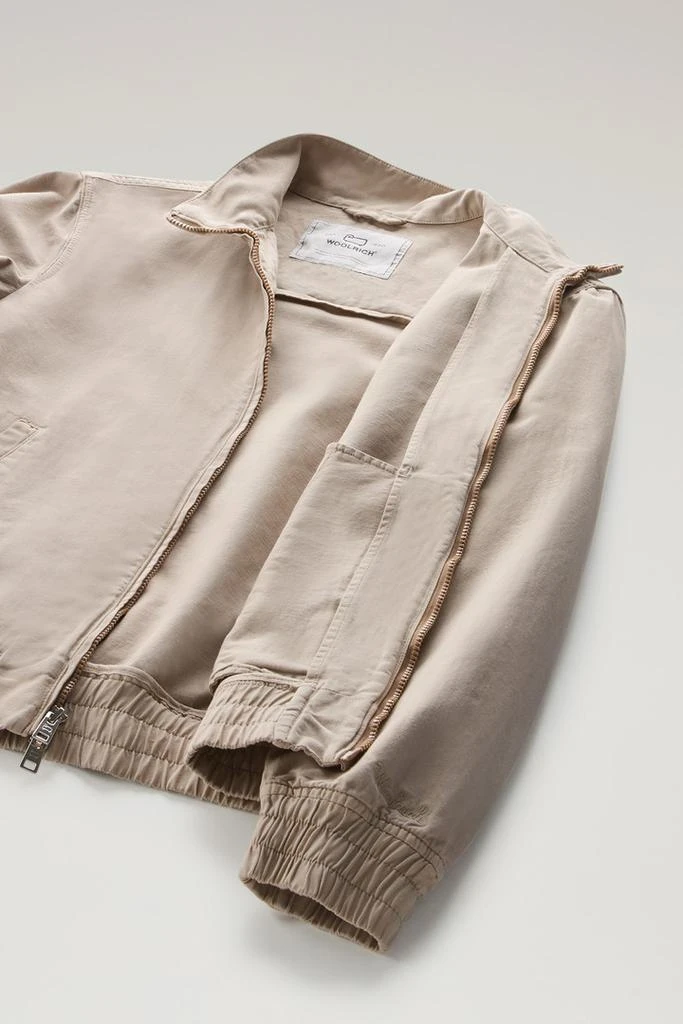 Woolrich Bomber Jacket in Cotton-Linen Blend - Men - Beige 8