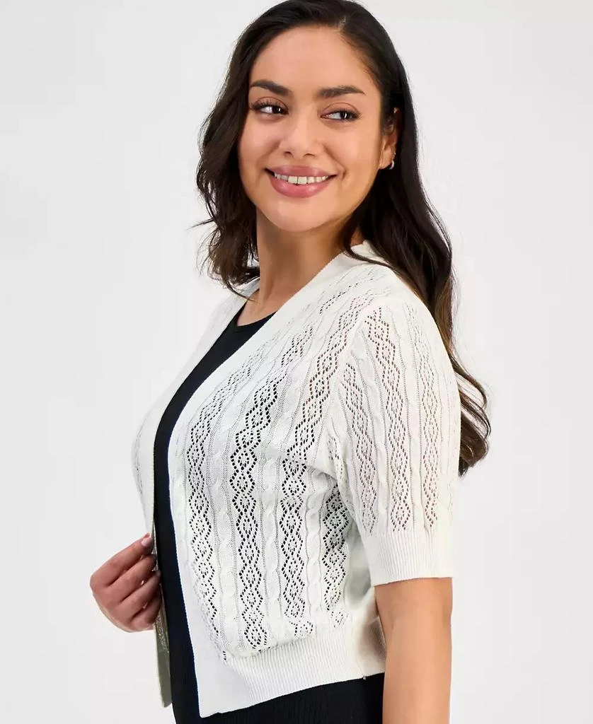 Robbie Bee Petite Knit Short-Sleeve Open-Front Shrug 3