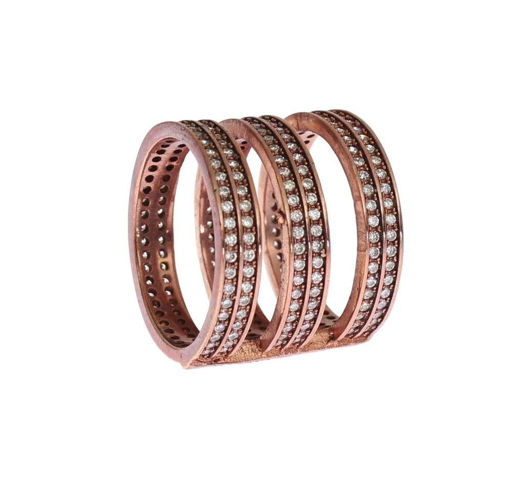 Nialaya Nialaya Gold 925 Silver Clear CZ Pink Ring 1