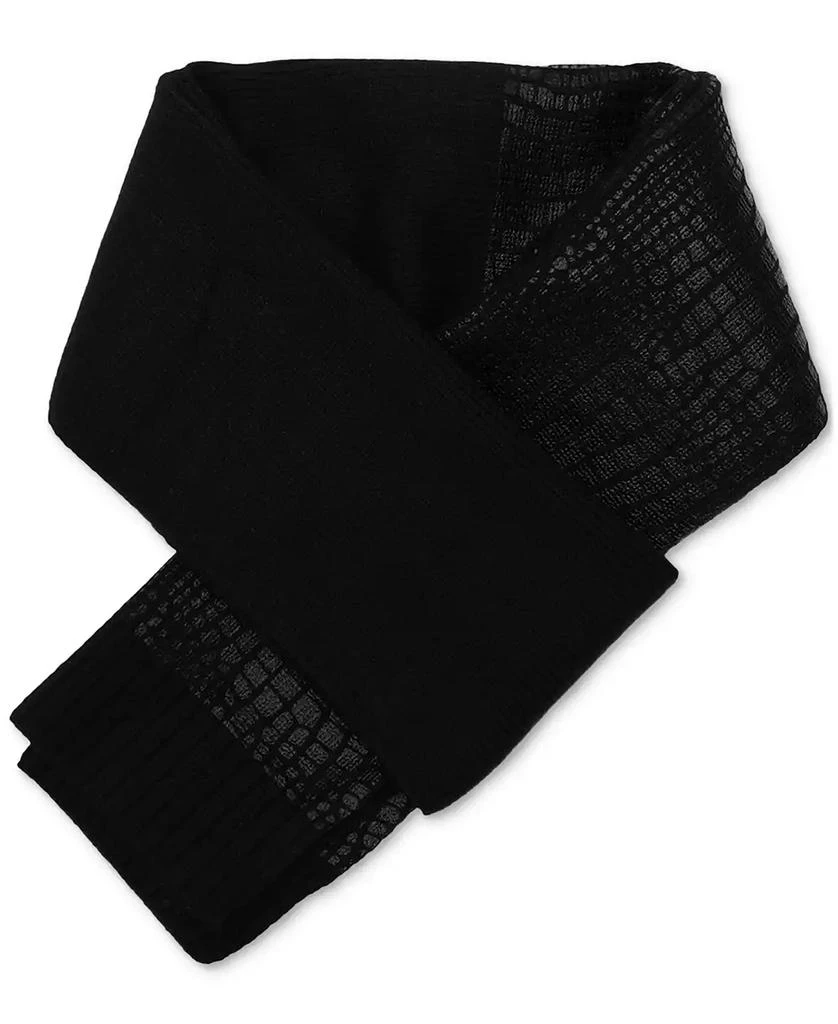Michael Kors MICHAEL Logo Charm Ribbed Trim Croc-Embossed Scarf 6