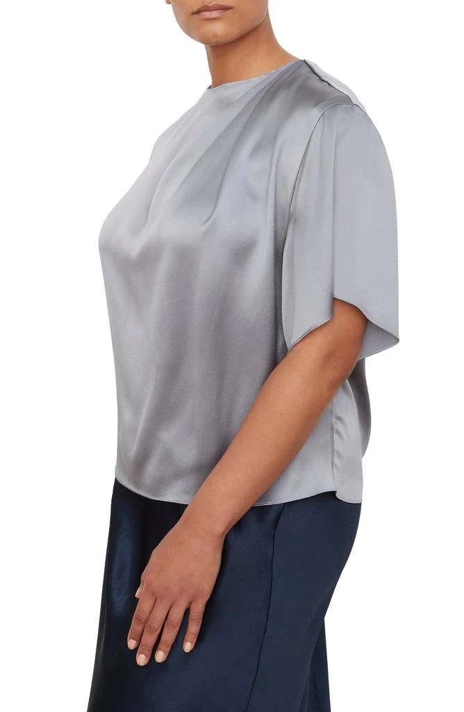 Vince Drape Neck Flutter Sleeve Silk Top 3