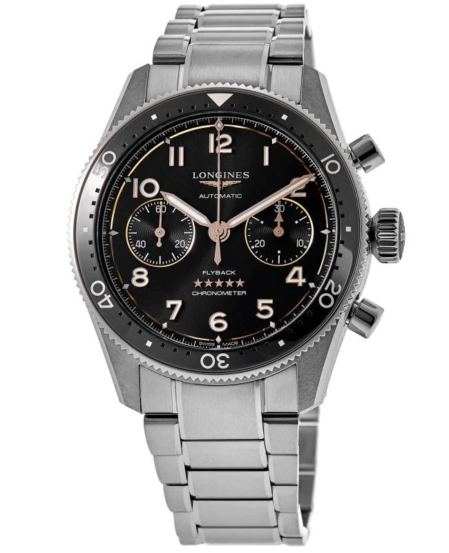 Longines Longines Spirit Flyback Black Dial Steel Men's Watch L3.821.4.53.6 1