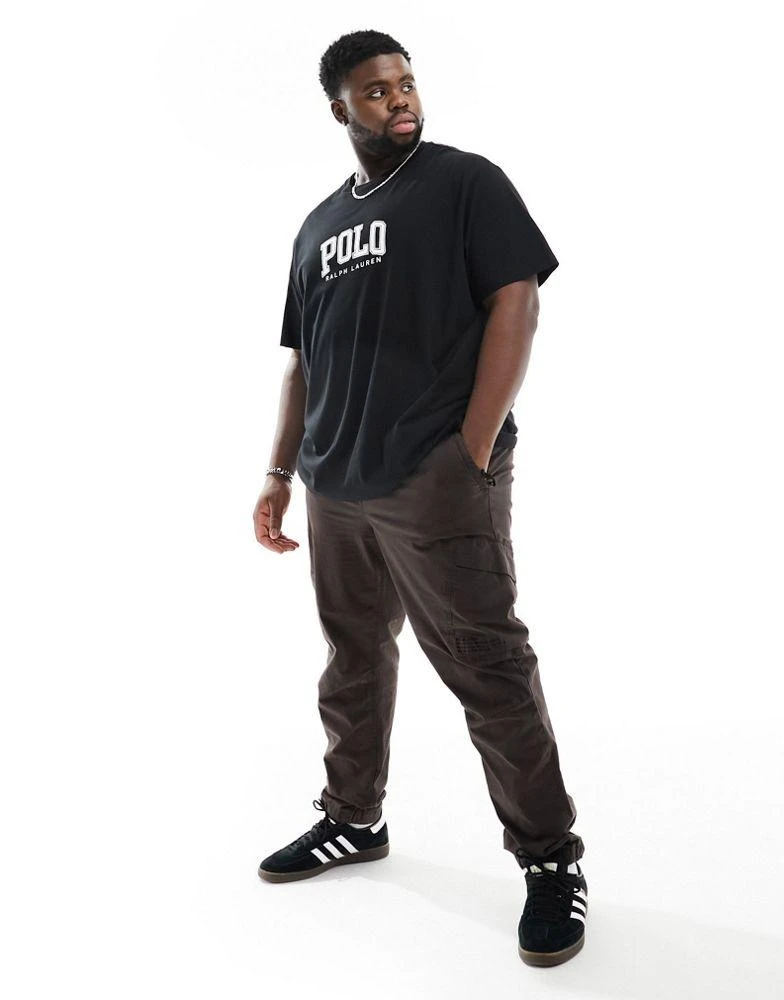 Ralph Lauren Polo Ralph Lauren Big & Tall collegiate logo t-shirt classic oversized fit in black 3