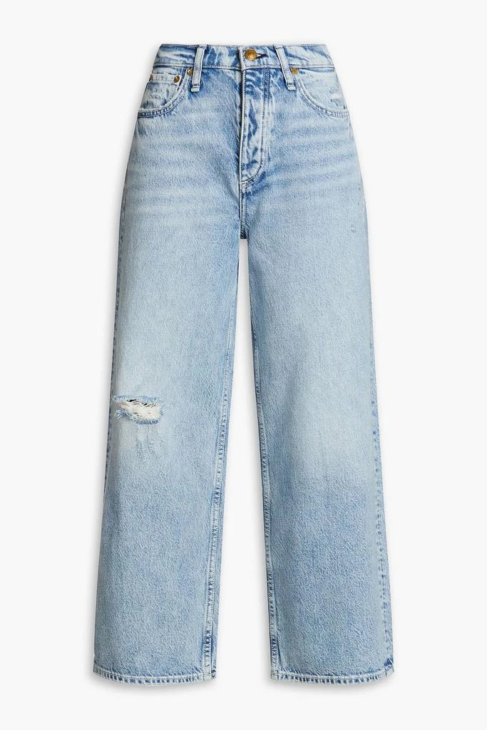 Rag & Bone Malvern cropped distressed high-rise wide-leg jeans 1