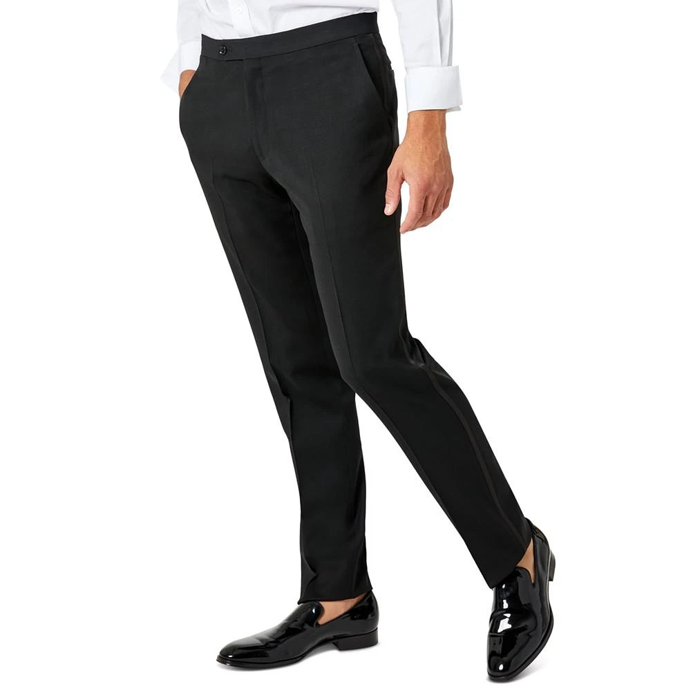 Tommy Hilfiger Men's Modern-Fit Flex Stretch Black Tuxedo Pants 3