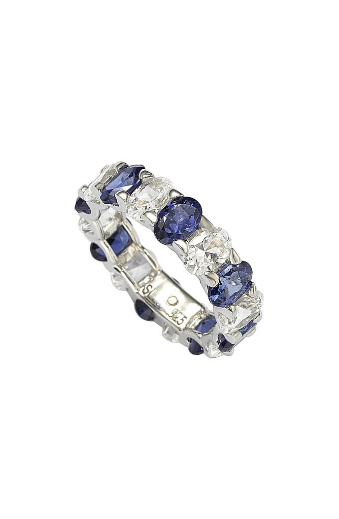 Suzy Levian Oval Cut Sapphire Band Ring
