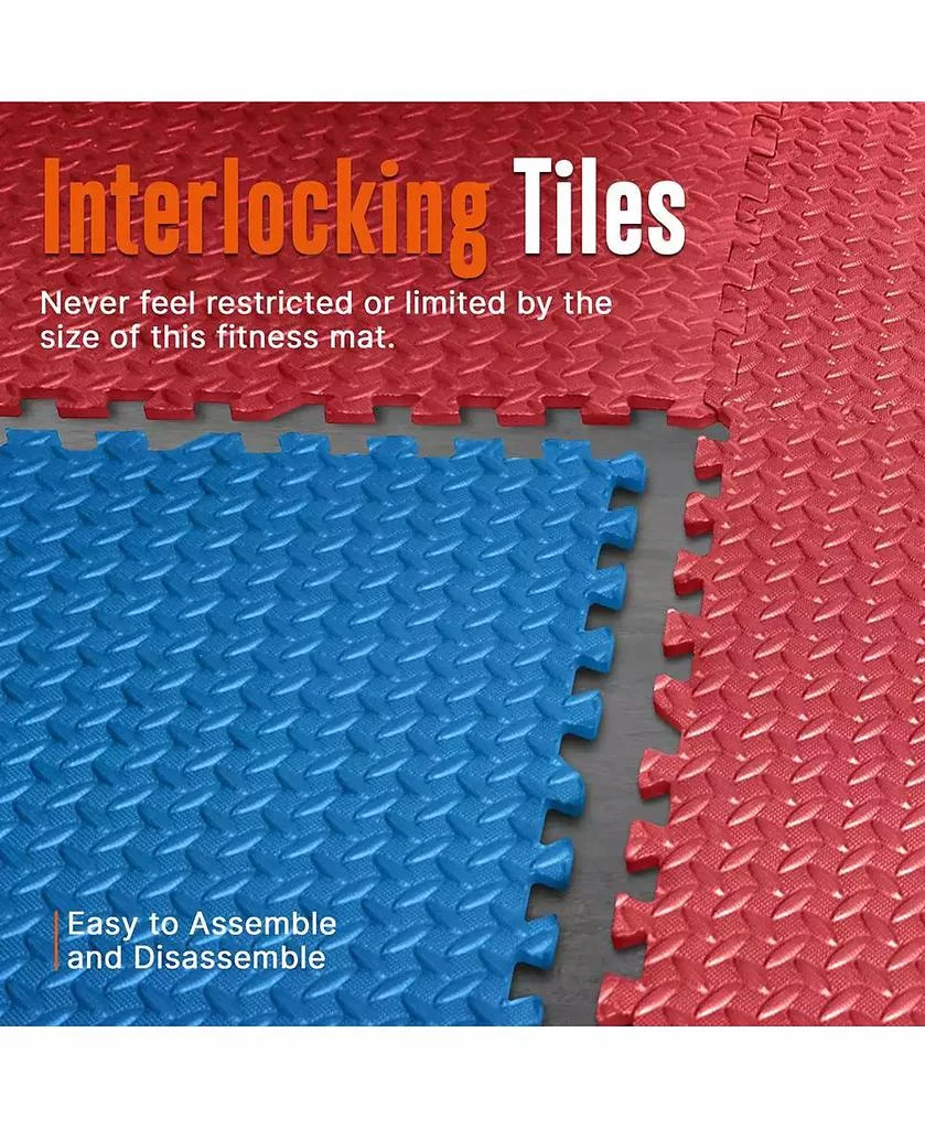 SQUATZ 50-Piece Puzzle Exercise Mat, EVA Foam Tiles, Red/Blue 4