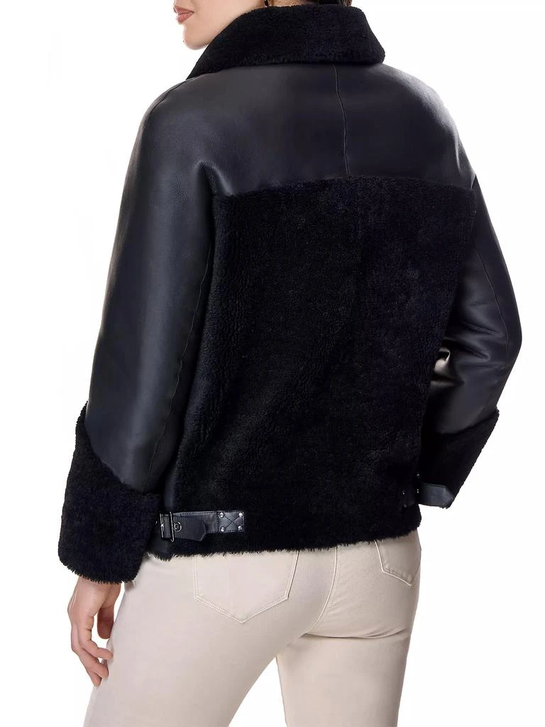 Maximilian Leather & Shearling Biker Jacket 5