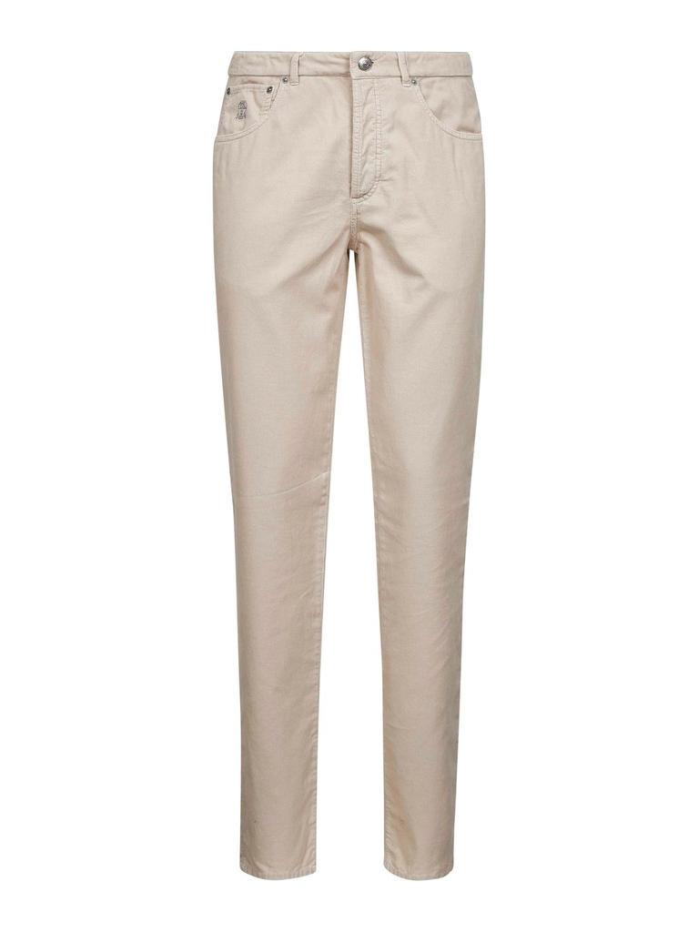 【関税&送料込】Brunello Cucinelli Dyed Pants Gabardine garment dyed trousers for Man in White | Brunello