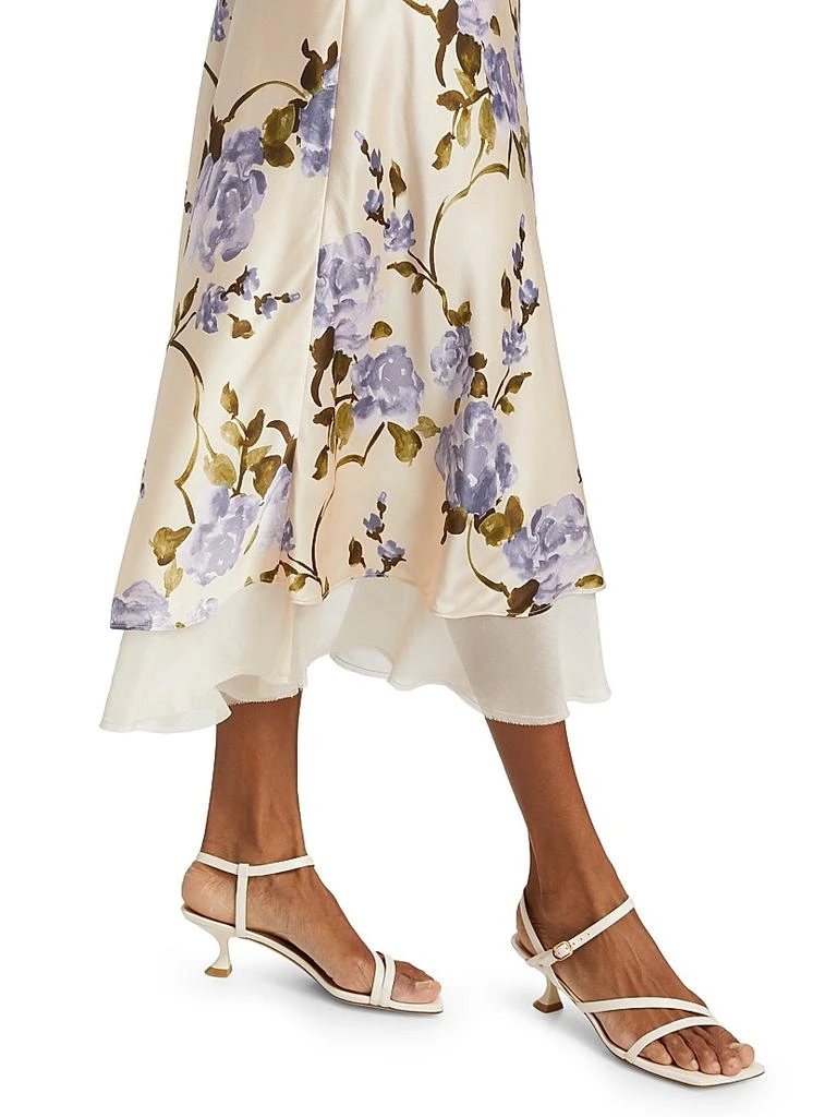 CAMI NYC Genoa Silk Chiffon-Trimmed Midi-Skirt 6