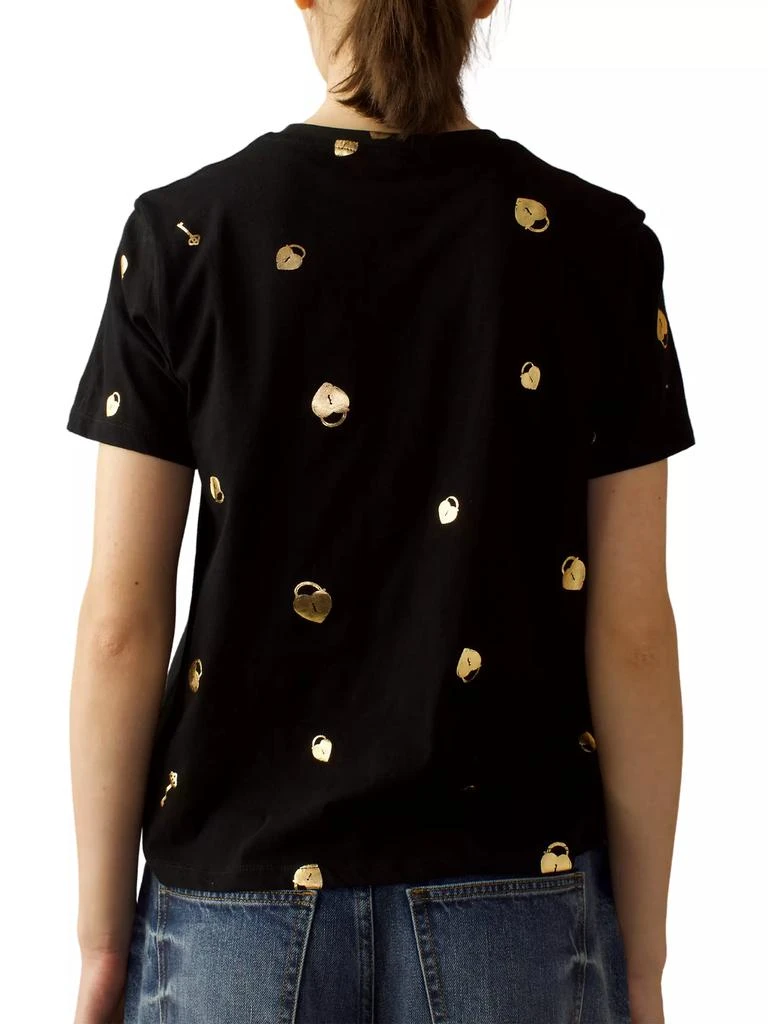 Cynthia Rowley Locks And Keys Metallic T-Shirt 3