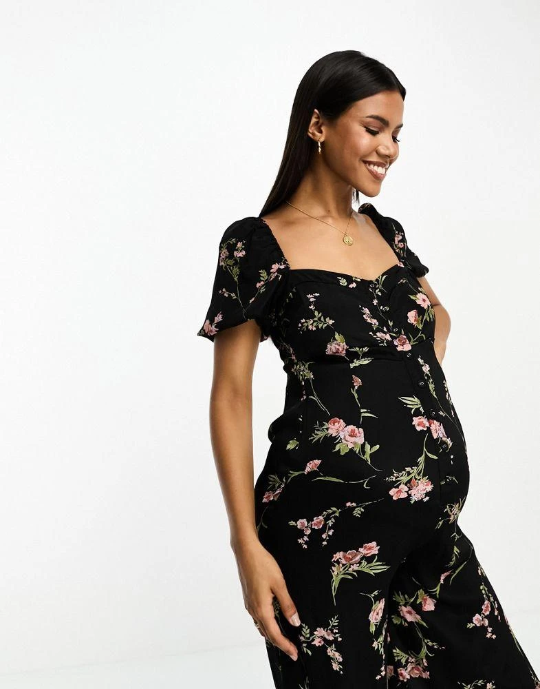 ASOS ASOS DESIGN Maternity milkmaid jumpsuit in floral print 3