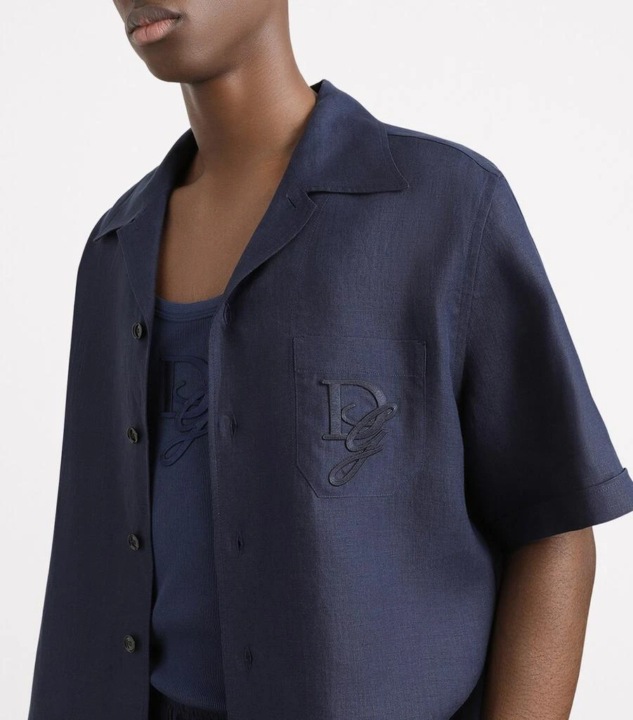 Dolce 
Gabbana Linen Logo Pocket Shirt 3