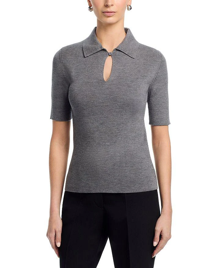 Jil Sander Wool Short Sleeve Polo T Shirt