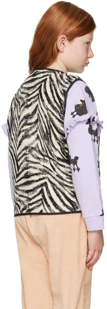 Daily Brat Kids Black 
White Sparkling Zebra Vest 3