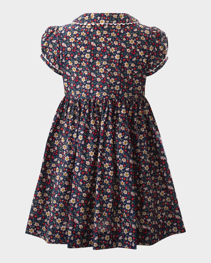 Rachel Riley Girl's Poppy Floral-Print Button-Front Dress, Size 2-10
