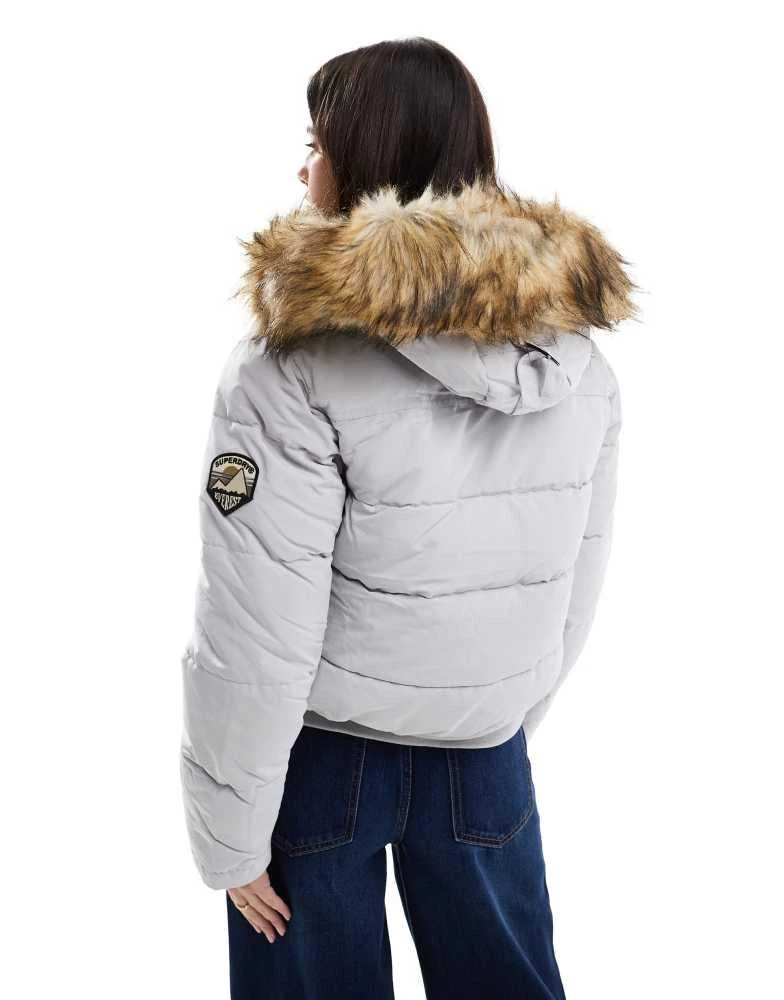 Superdry Superdry City padded bomber jacket in off grey 3