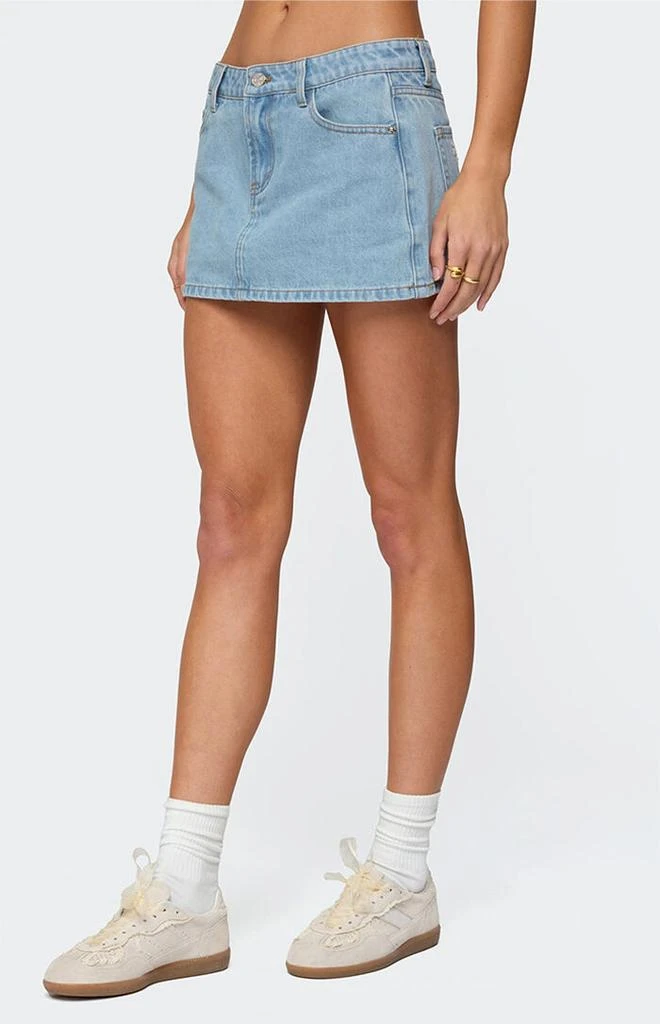 Edikted Eyelet Bows Denim Mini Skirt 3