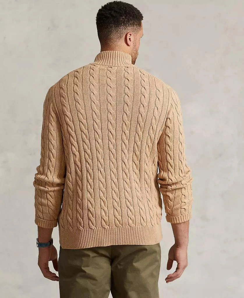Ralph Lauren Men's Big & Tall Cable-Knit Cotton Quarter-Zip Sweater 15