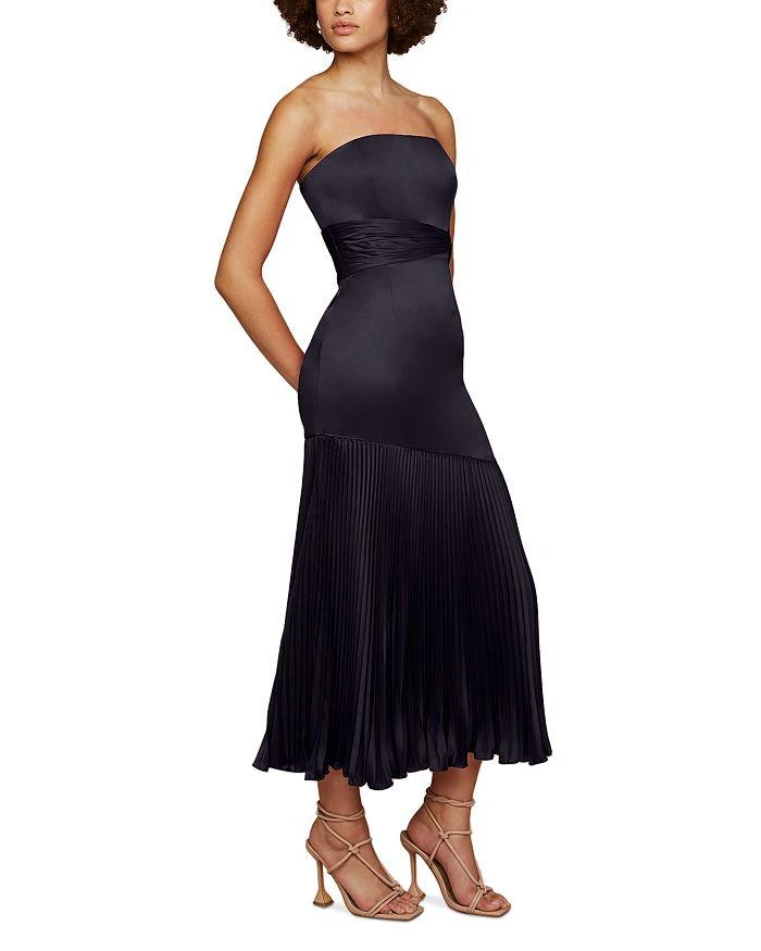 AMUR Milly Strapless Pleated Dress 3