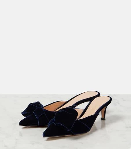 Gianvito Rossi 55 bow-detail velvet mules 4